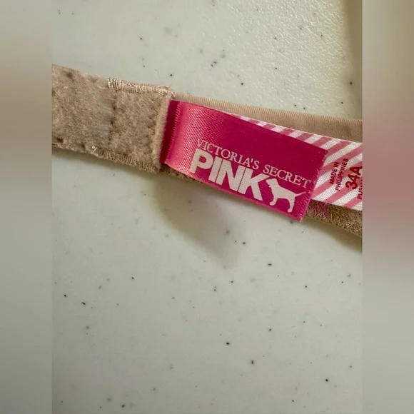 PINK Victoria’s Secret Vintage Super Push Up Bra In Nude Size 34A - Picture 8 of 11